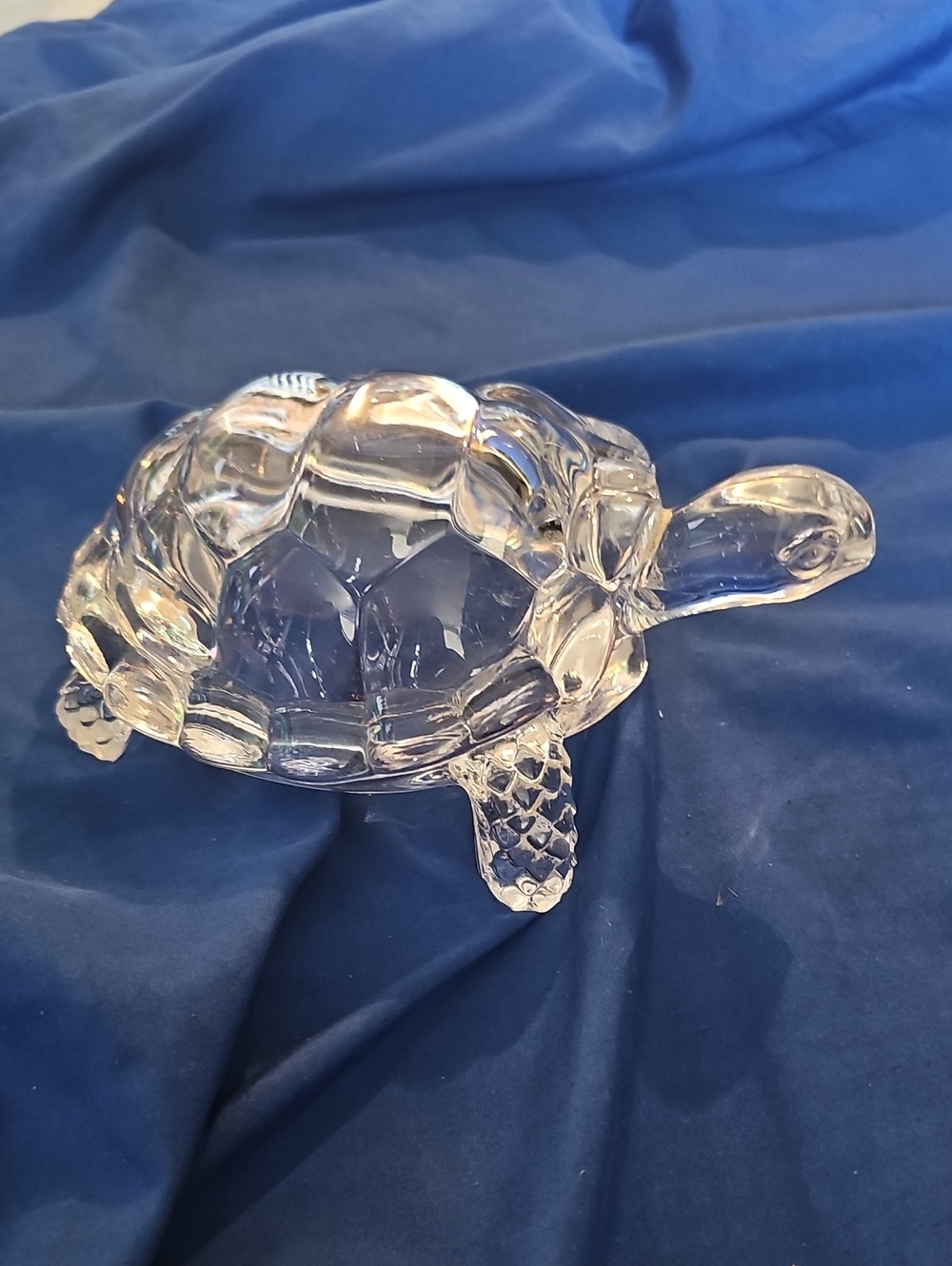 Clear Glass Turtle Figurine Decorative Accent
